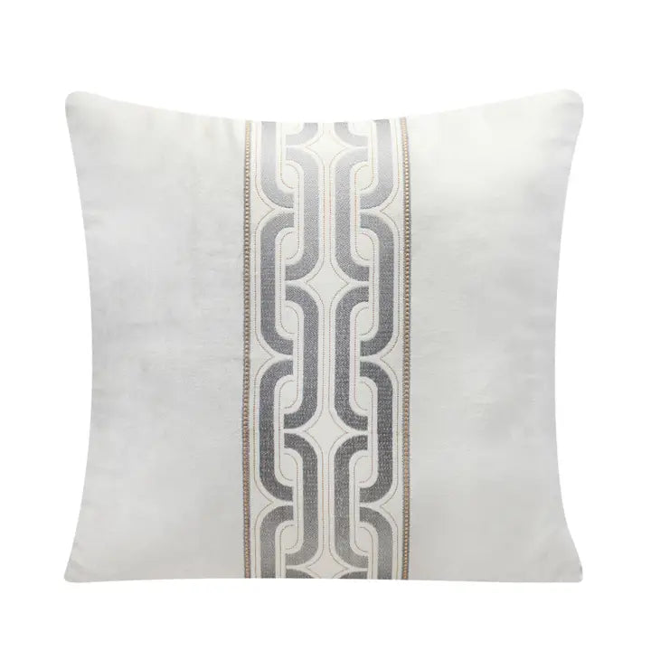 Blue Taupe Birch Velvet Pillow 22"