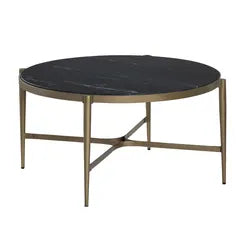 Black & Gold Marble Cocktail Table