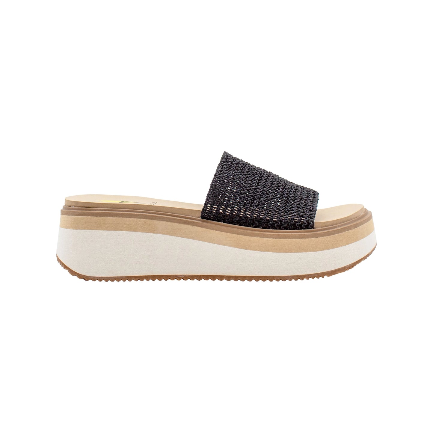 Black Raffia Wedge