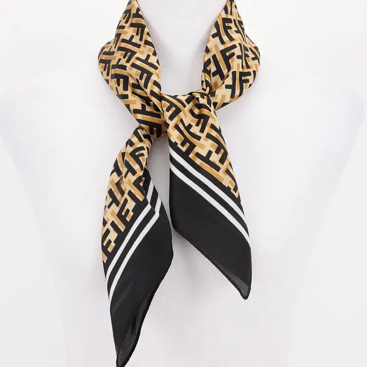 Black White & Tan Short Scarf