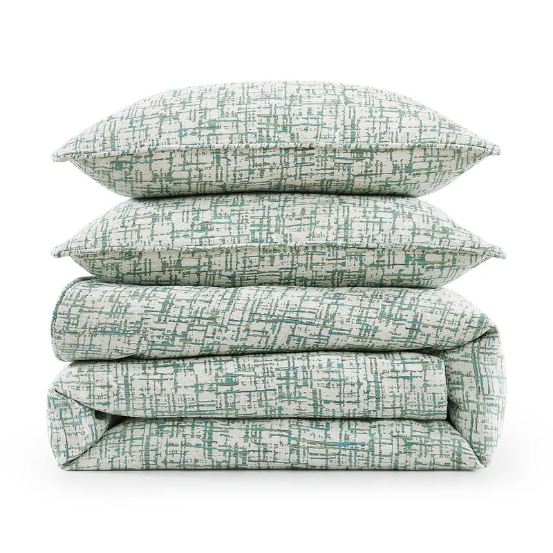 Green & Blue Abstract King Comforter Set