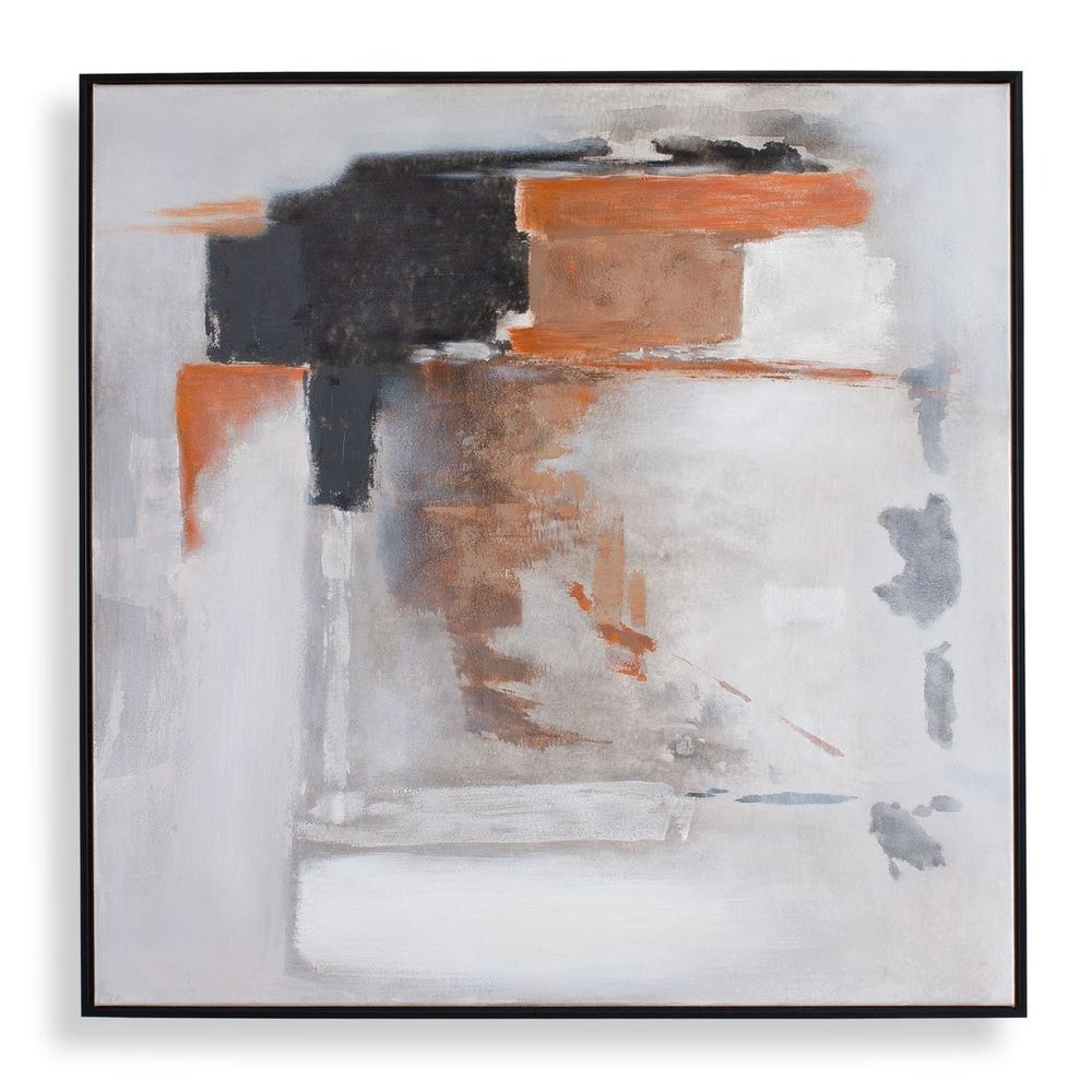 Blue Cream & Orange Wall Art 41"x41"