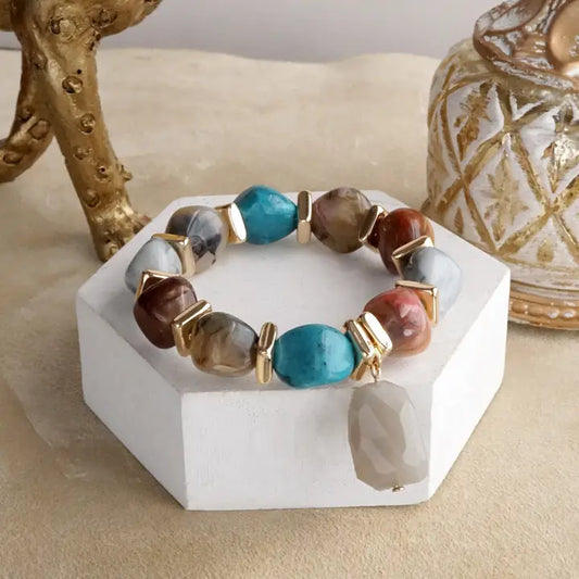 Boho Multi Acrylic Stretch Bracelet