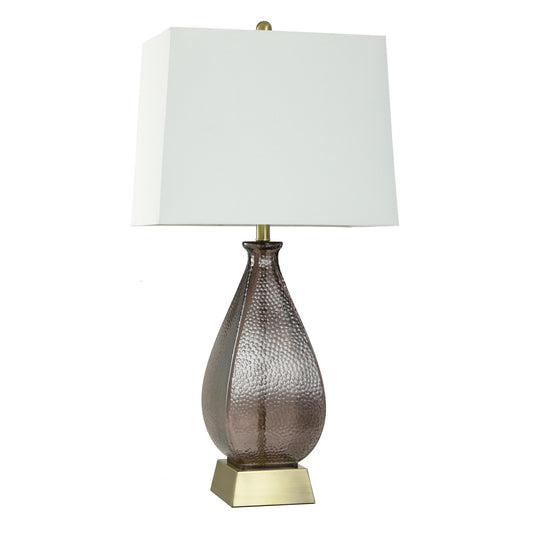 Brown Seeded Glass Lamp 33"h