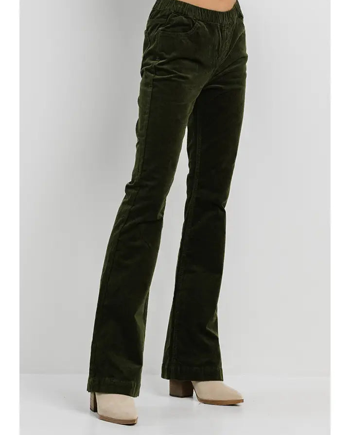Olive Stretchy Corduroy Pants