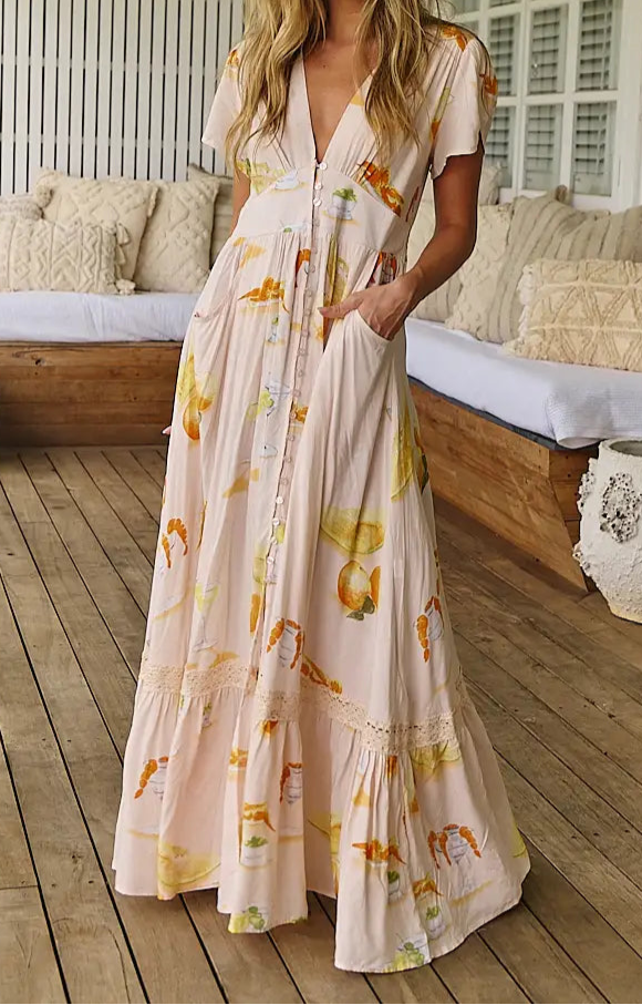 Cream Martini Maxi Dress