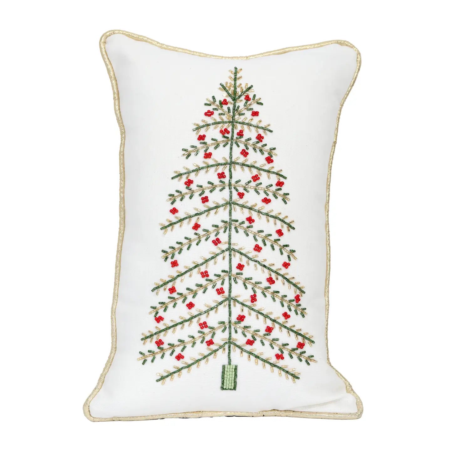 White Christmas Tree Pillow 10"x16"