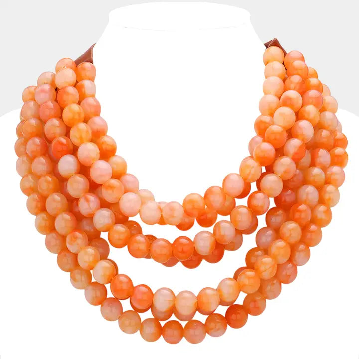 Chunky Layered Acrylic Bead Necklace