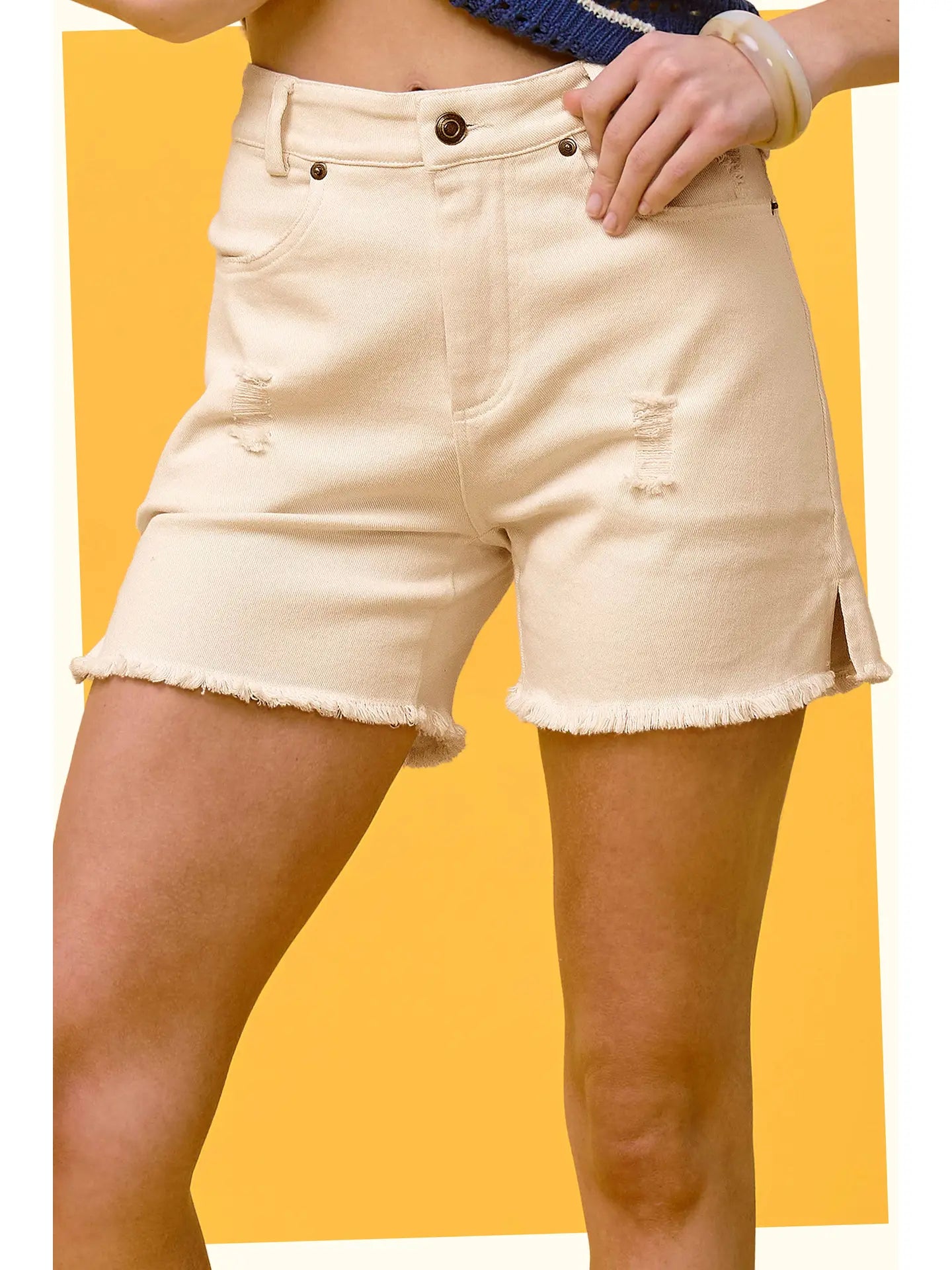 High Rise Mineral Washed Shorts