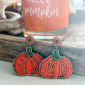 Pumpkin Time Beaded Earrings