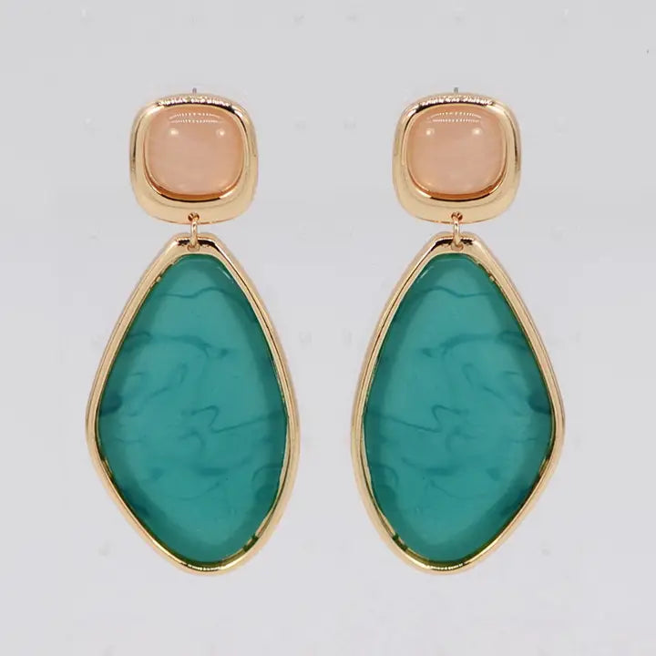 Turquoise Stone Drop Earrings