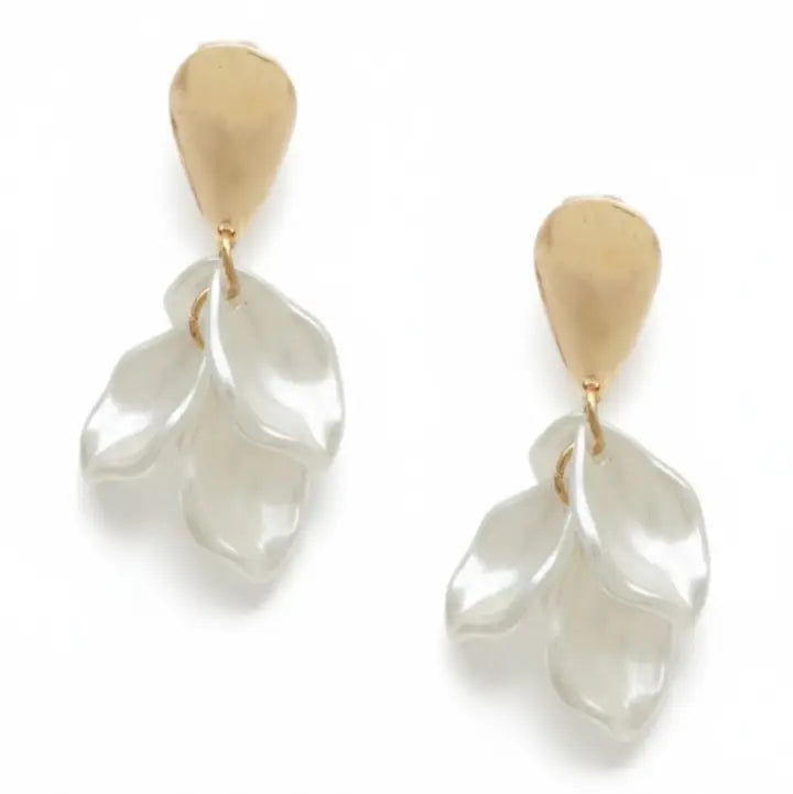 Pearl Petal Drop Earrings