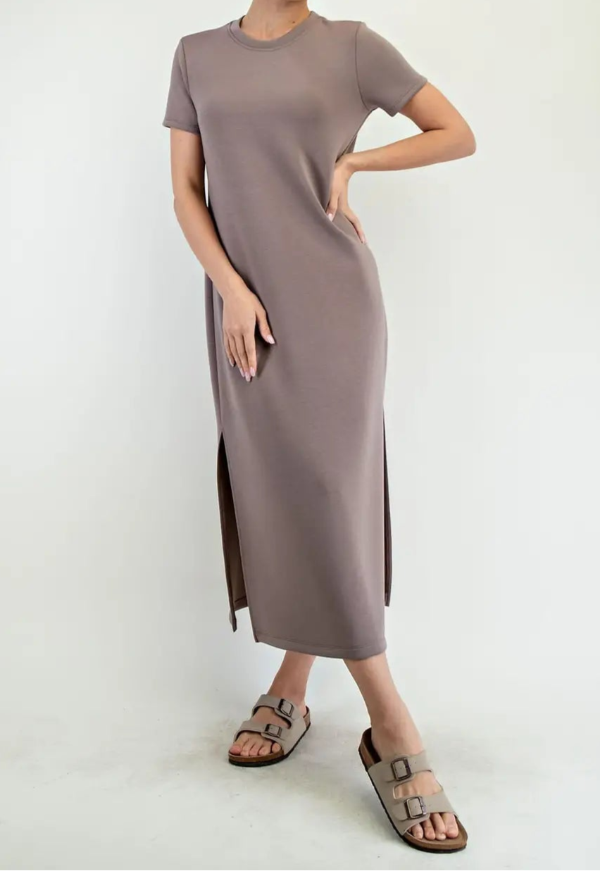 Mocha Scuba Maxi Dress