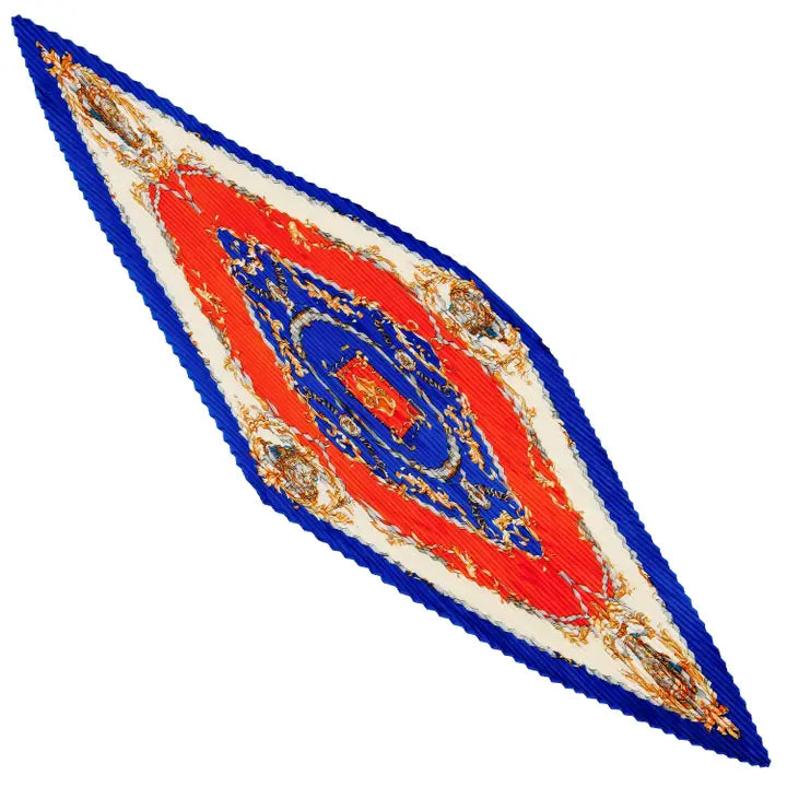 Royal Blue Greek Abstract Scarf