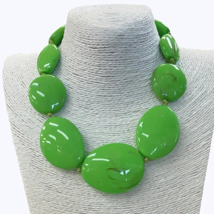 Green Large Beaded Necklace