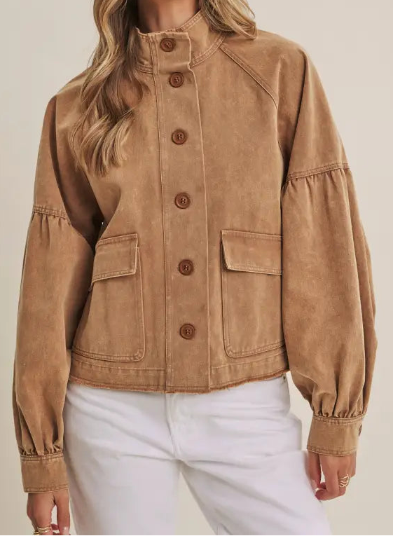 Camel Washed Cotten Jacket