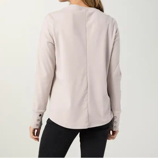 Ecru Soft Snap Cuff Top