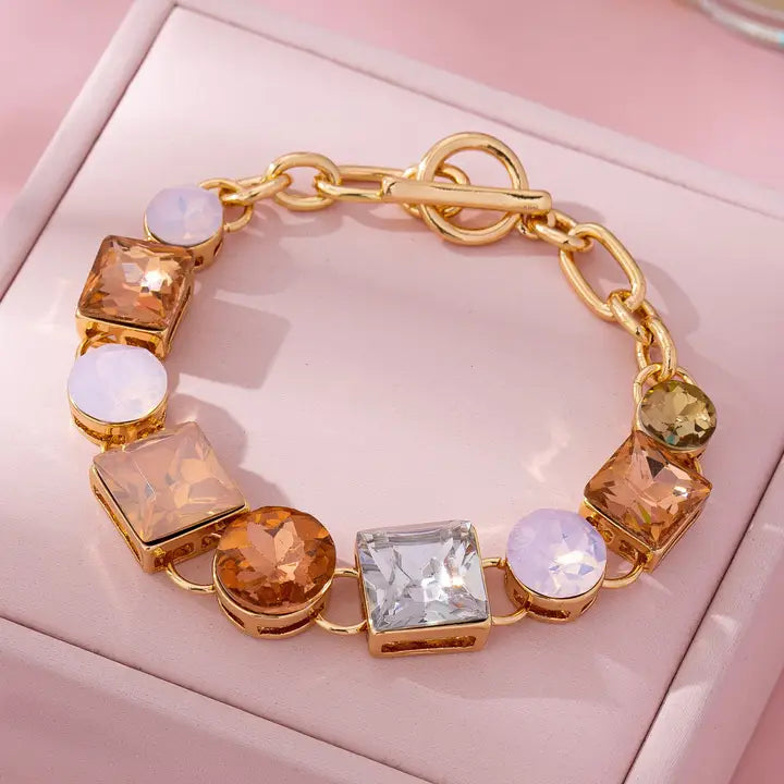 Pastel Crystal Toggle Bracelet