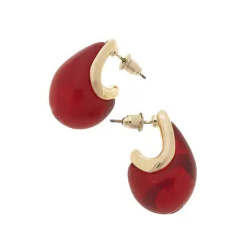 Red Drop Earrings