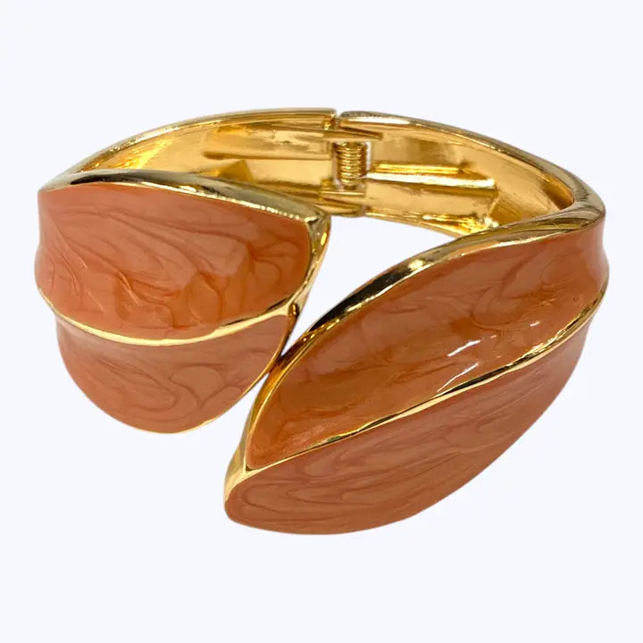 Orange Enamel Hinged Bracelet