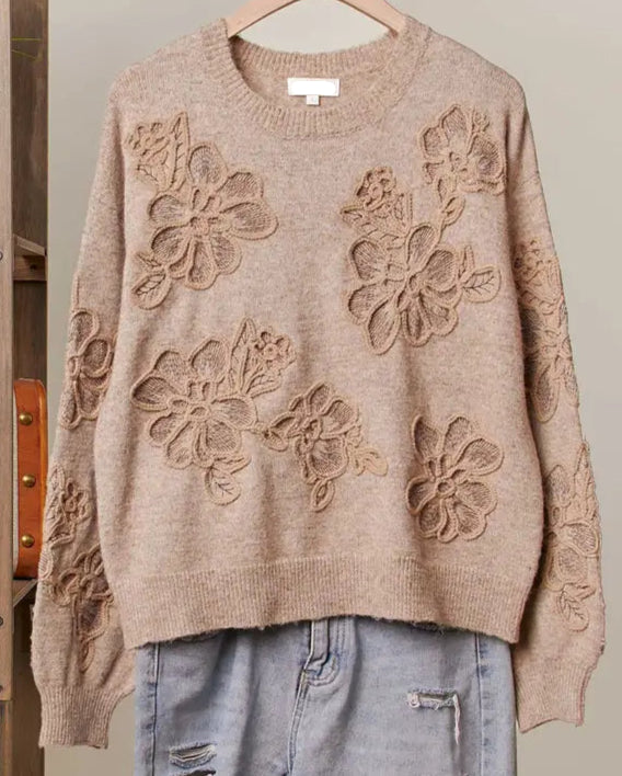 Floral Embroidered Sweater