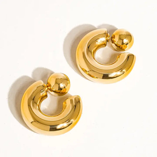 16k Gold C-Hoop Earrings
