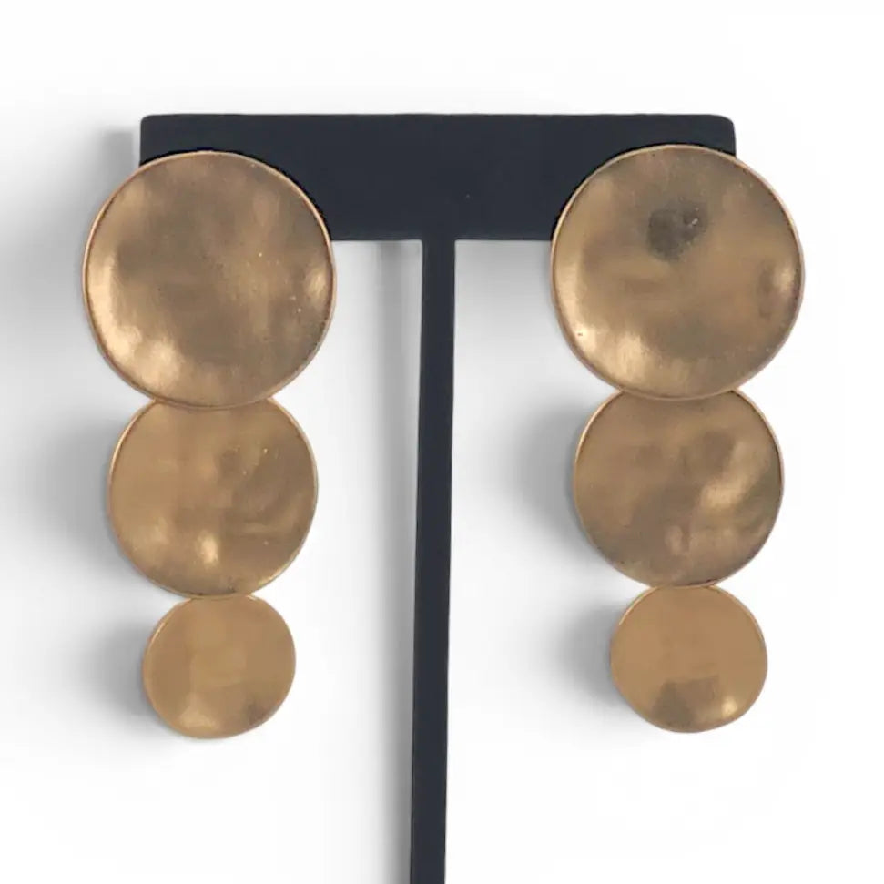 Gold Graduated Disc Earrings
