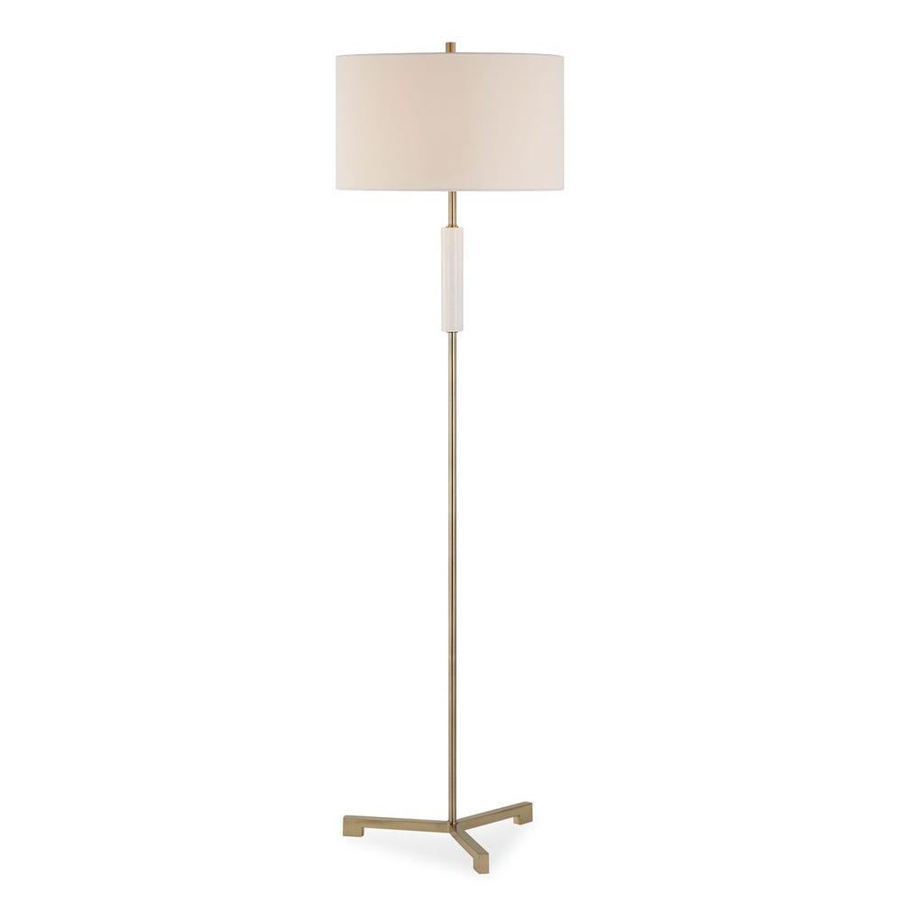 Gold Floor Lamp w/Marble Accent 64"