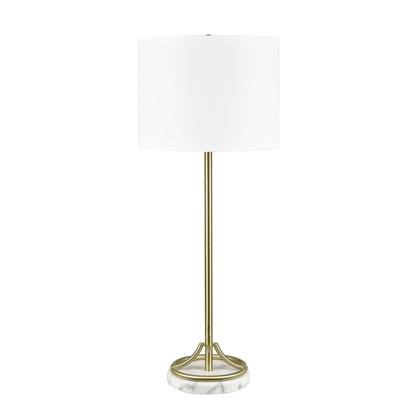 Gold Lamp w/ Marble Base 33"