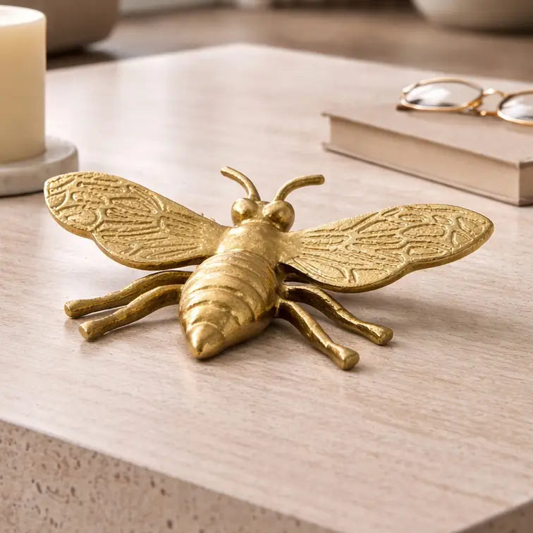8" Gold Metal Bee