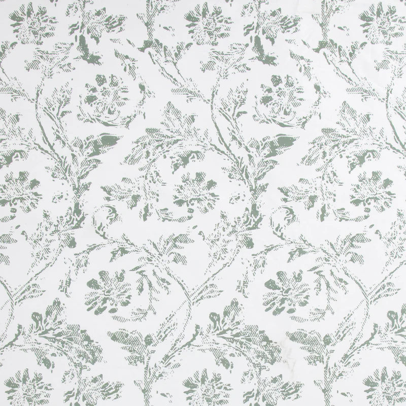 Green & White Printed Comforter Set