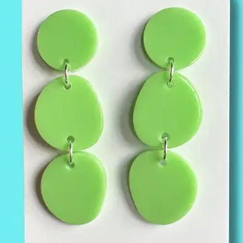 Green Acrylic Drop Earrings