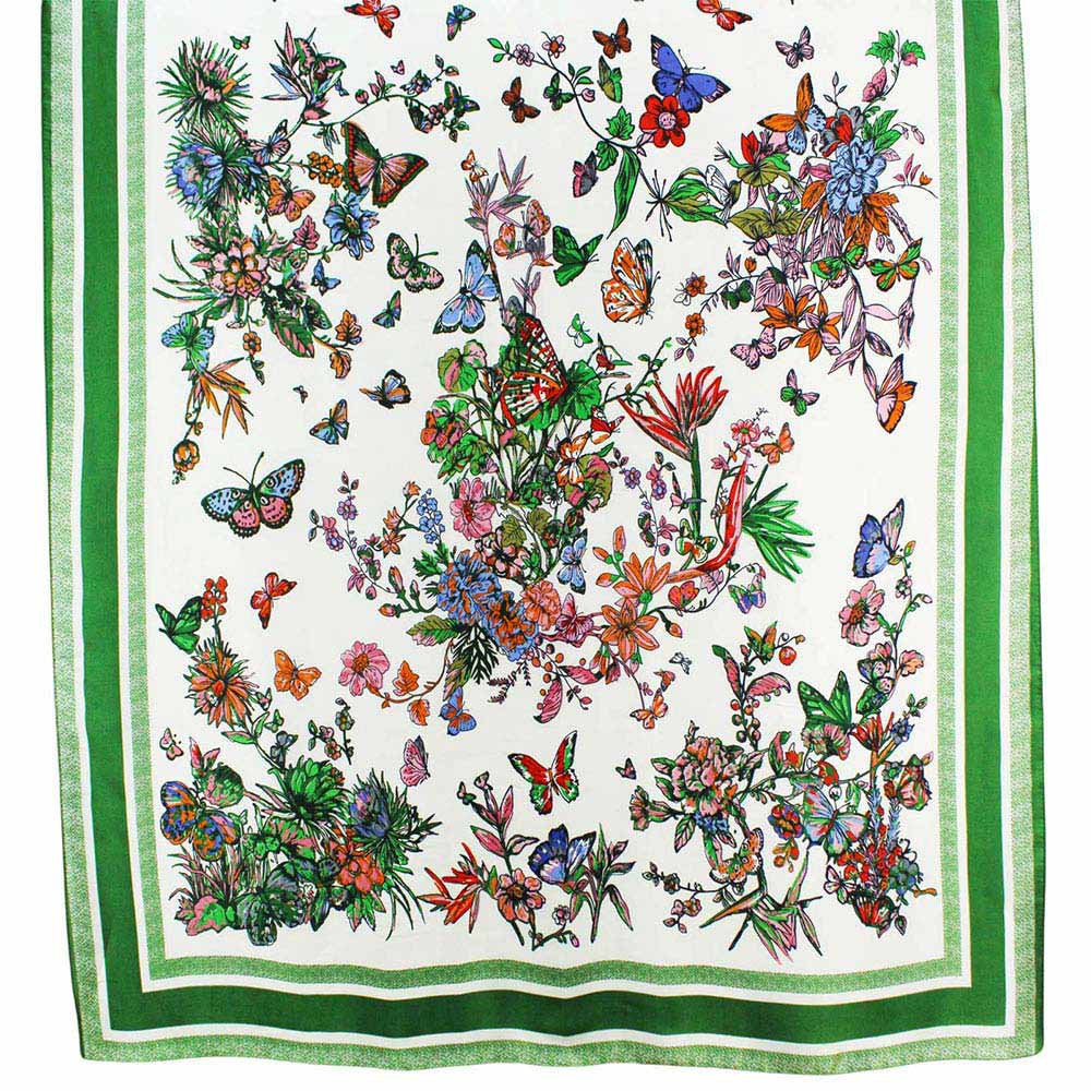 Green Floral Scarf