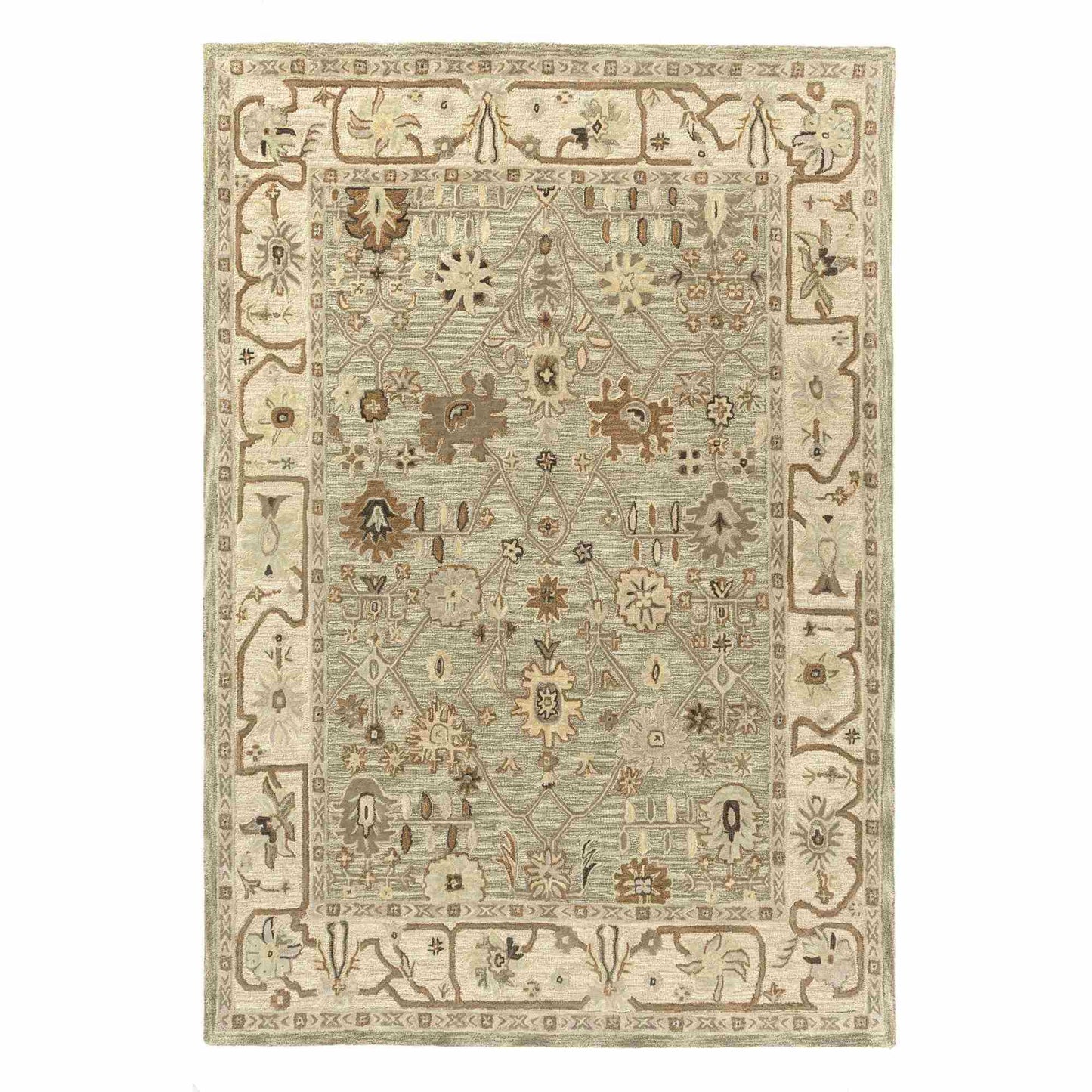 Sage & Beige Pattern Rug 9'x12'