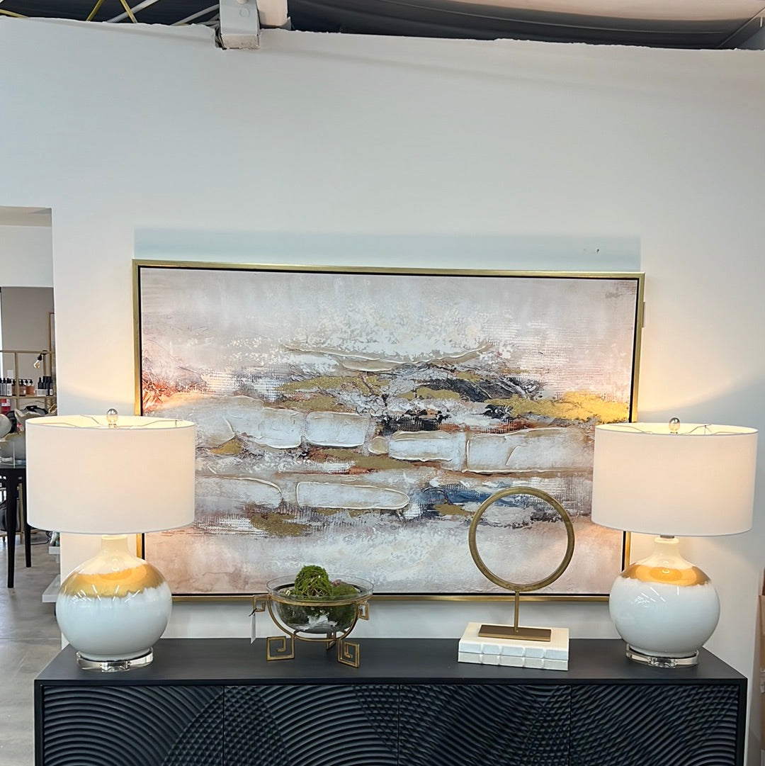 White w/Gold Glam Lamp