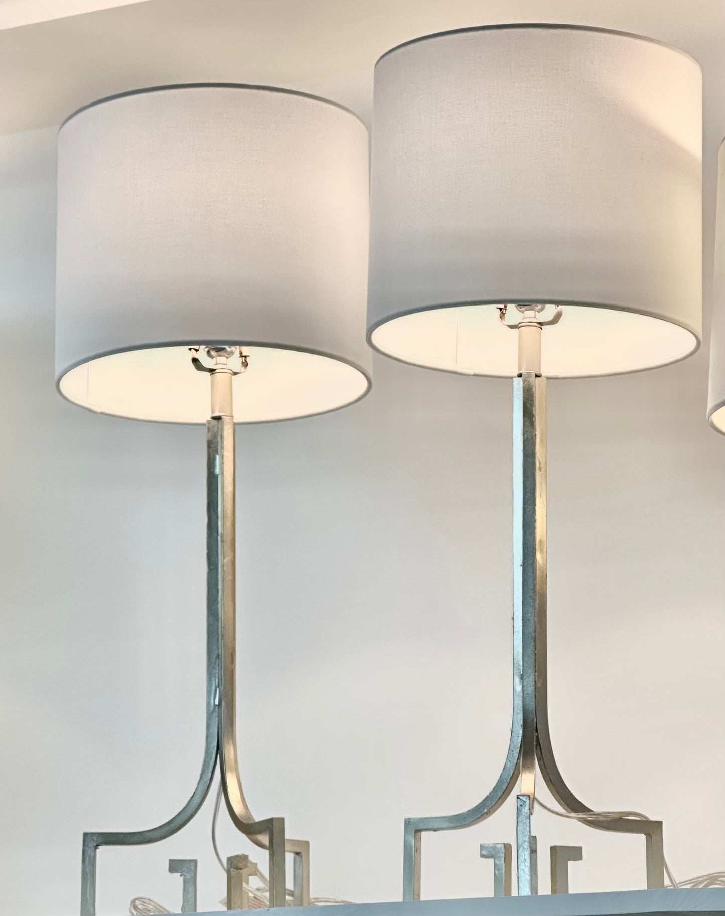 Silver Greek Key Lamp