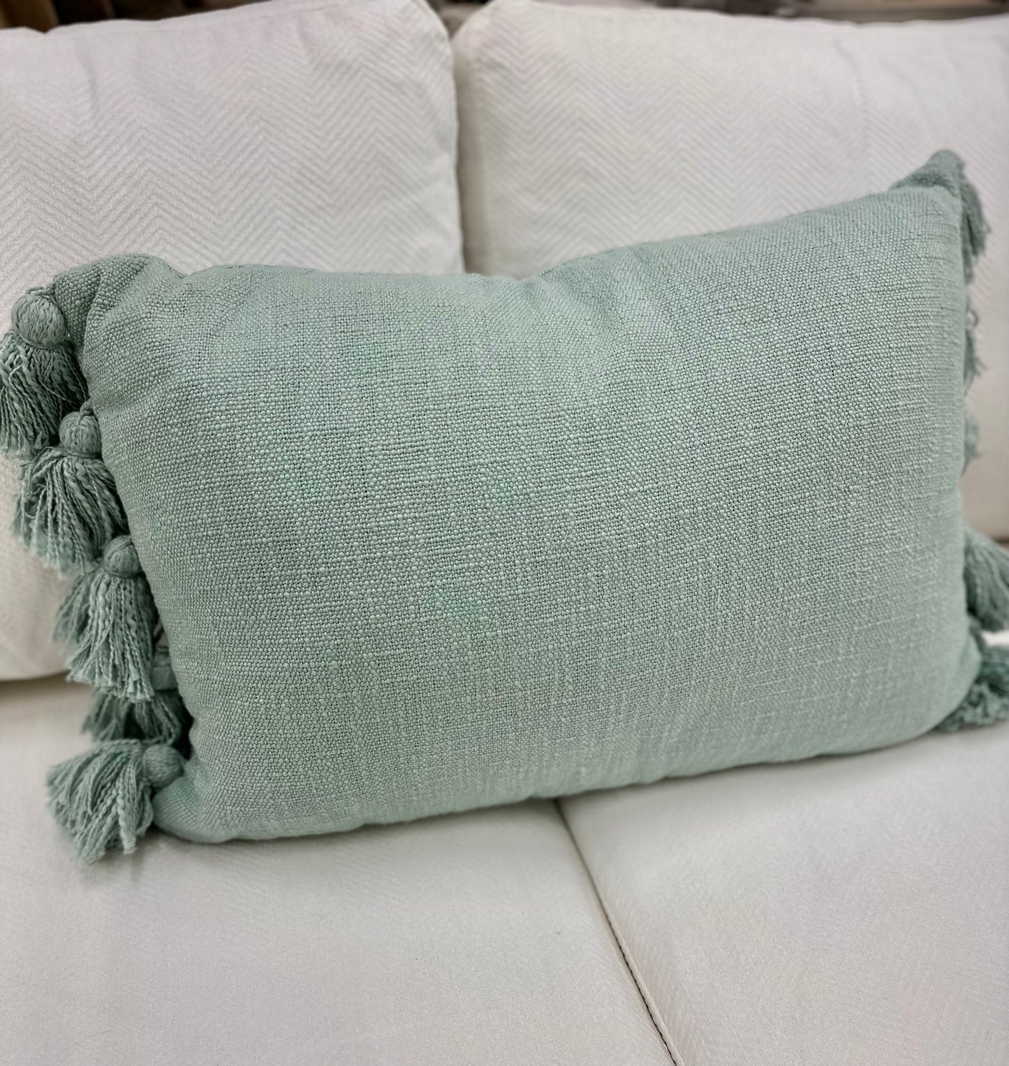 Light Blue Lumbar w/Tassels