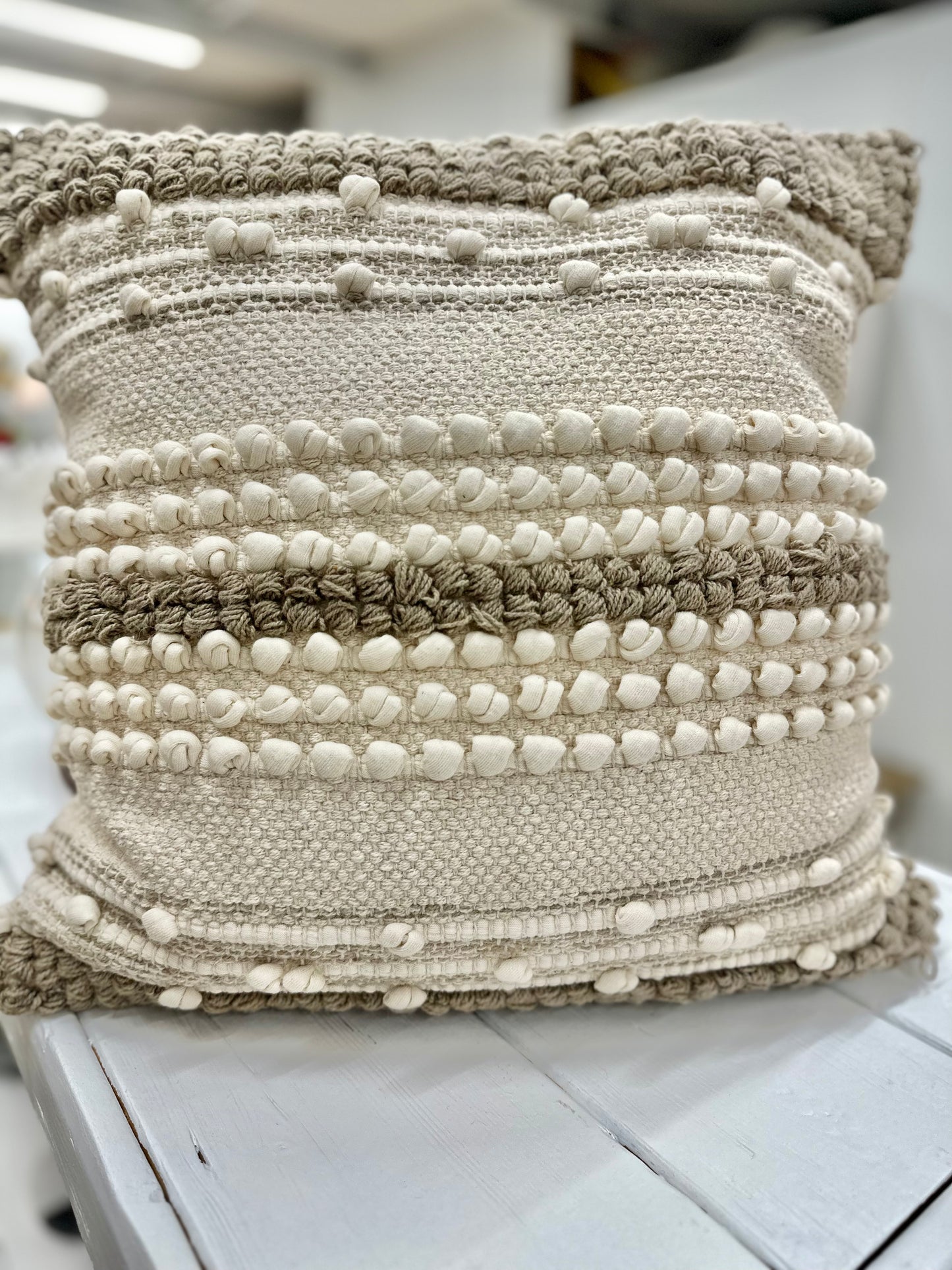 Natural Cream Dot Pillow