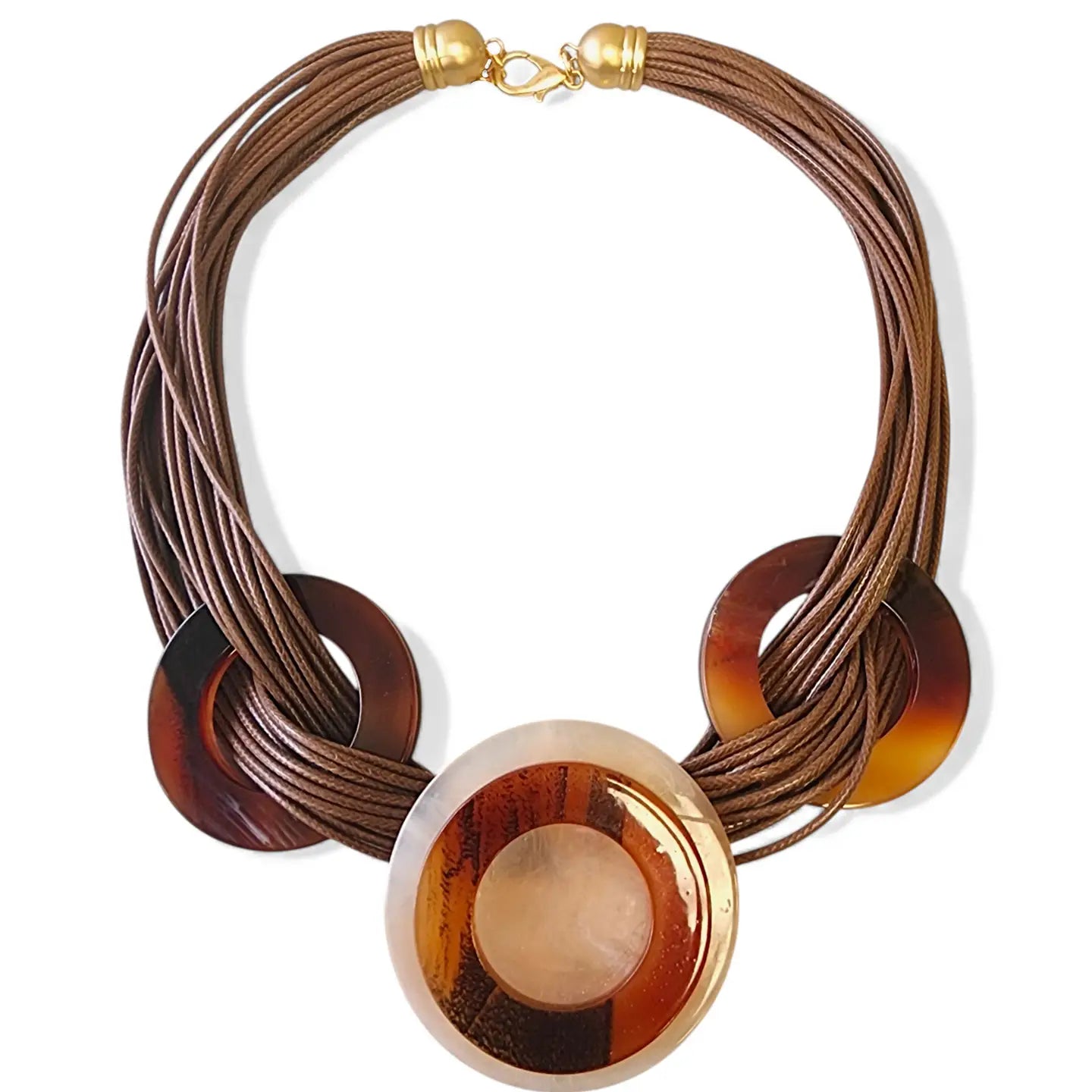 Leather Tortoise Shell Necklace