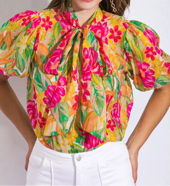 Multi Color Floral Top