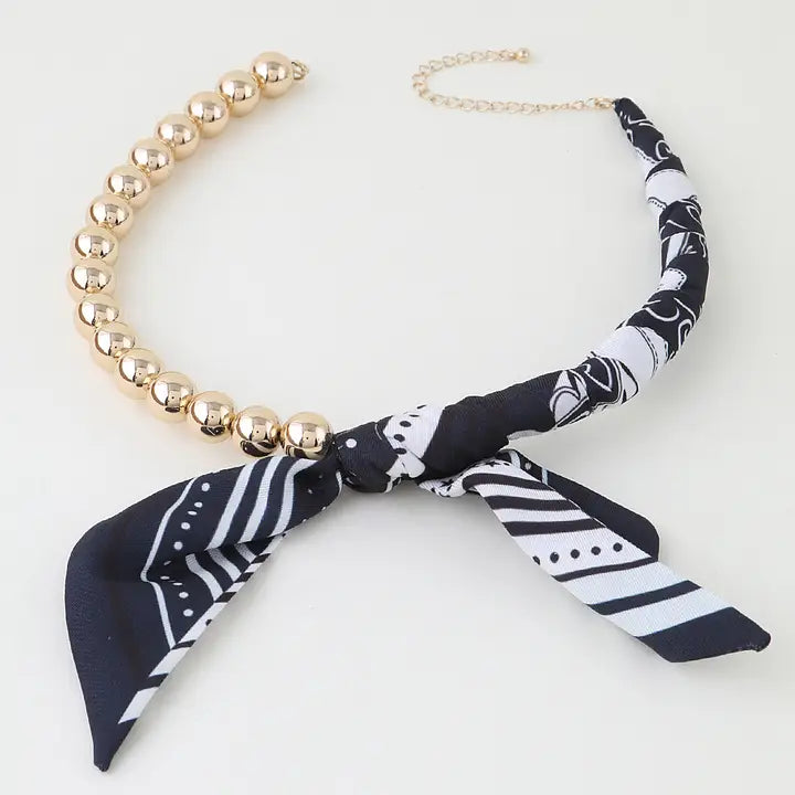 Half Beaded Scarf Necklace