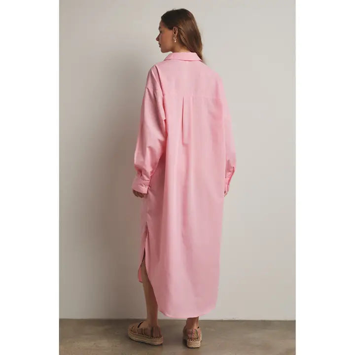Pink Collared Maxi Dress