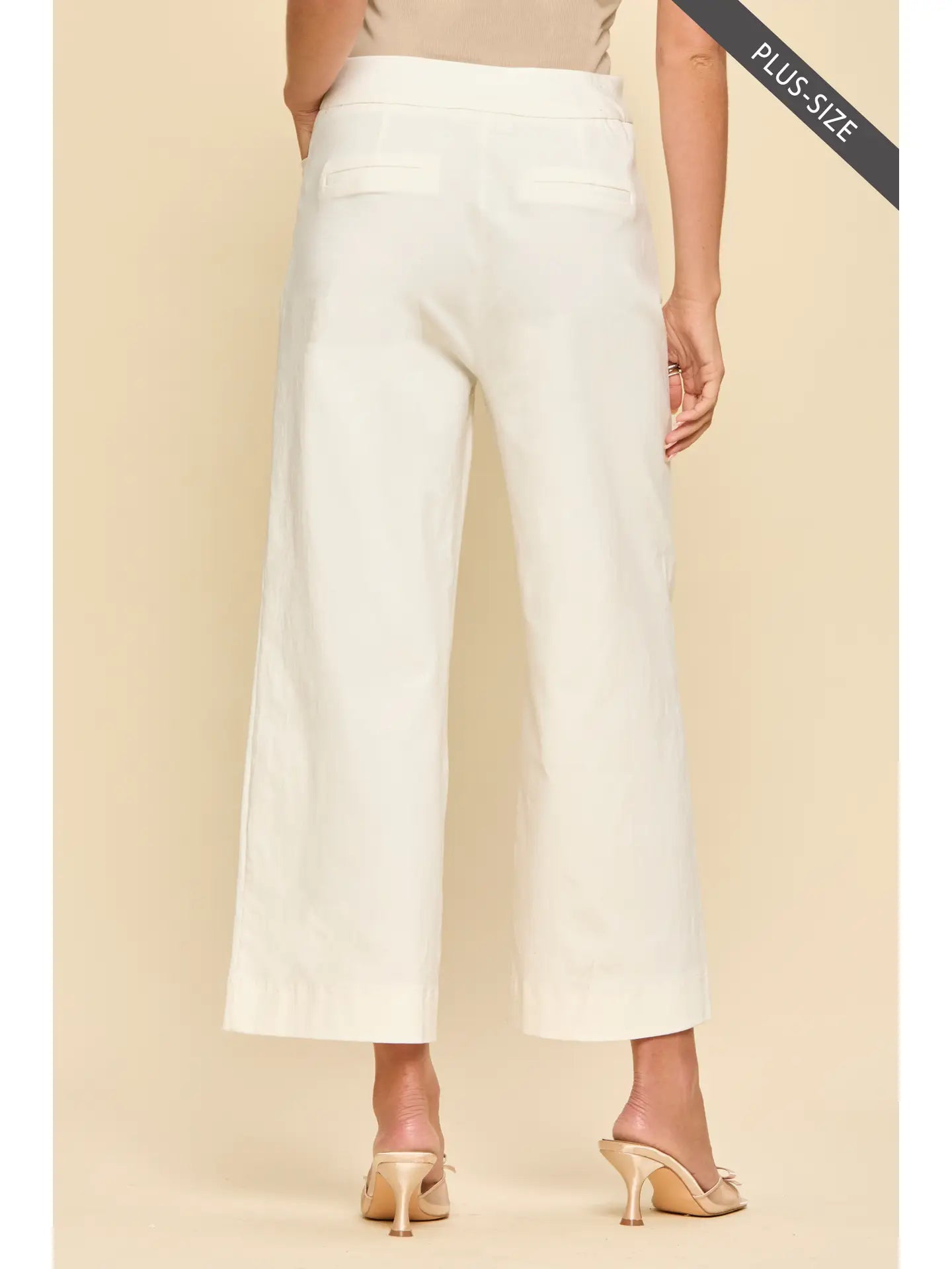 Plus Off White Wide Leg Pants