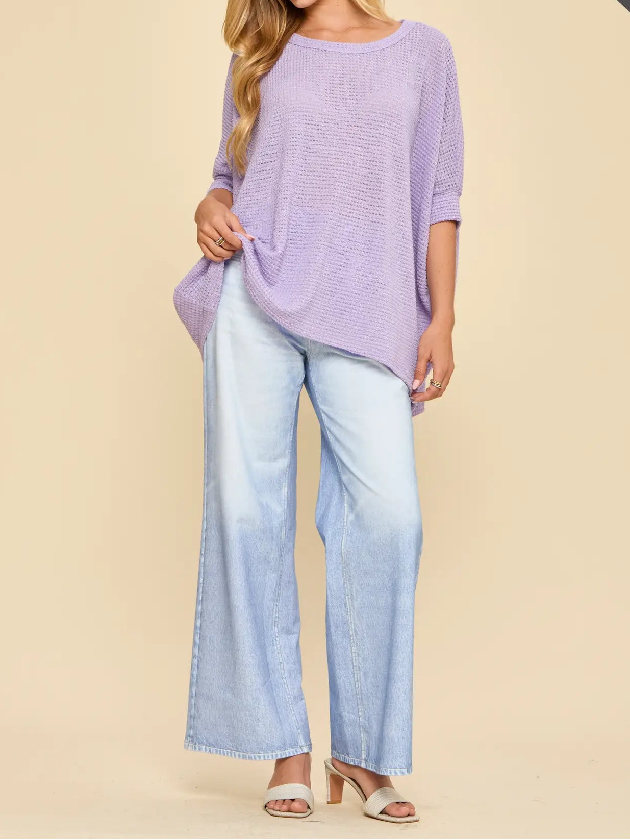 Plus Purple Knit Poncho Top