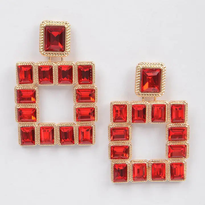Square Rhinestone Earrings
