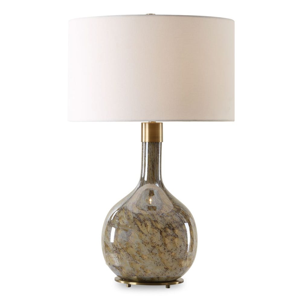 Smoky Glass Table Lamp 27"h