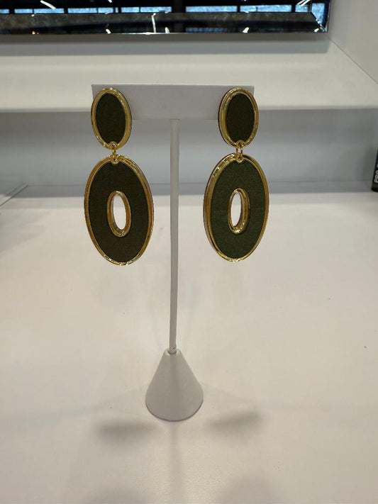 Olive Satin Earrings