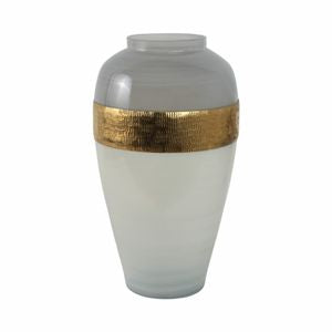 21"h White & Brass Vase