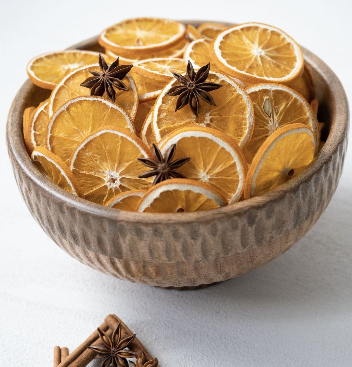 Textured Wood Footed Bowl