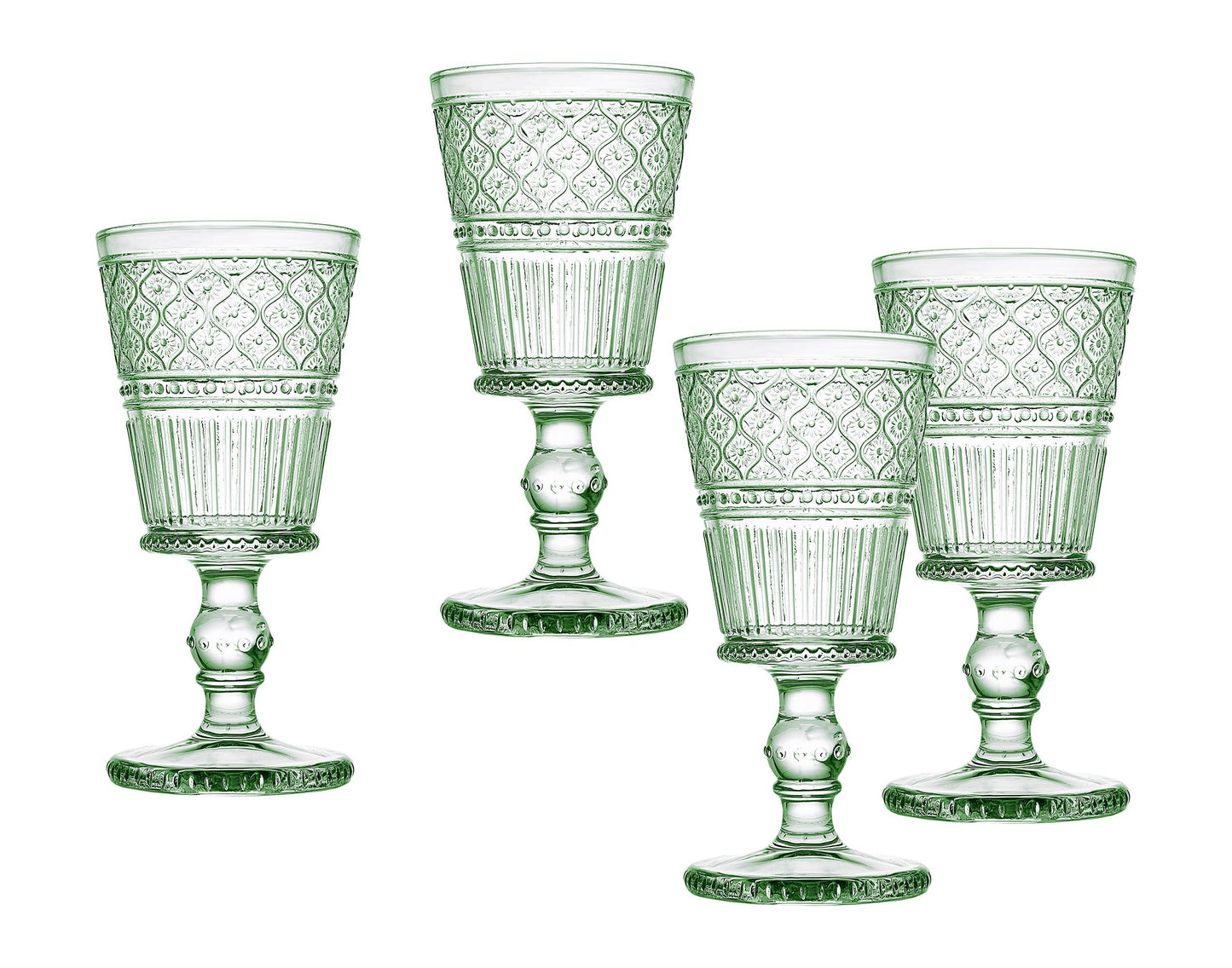 Green Goblet Set of 4